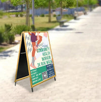 A-Frame 36x72 Sign Holder | WOOD Snap Frame 1 1/4" Wide