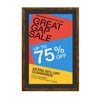 Designer Wood Snap Frames for Posters 12x20 (4" Wide Matboard)