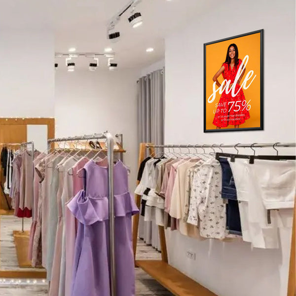 SwingSnap 30x40 Poster Snap Frame Security-Style includes Pallet Tool to Snap Open 1 1/4" Wide Metal Profile