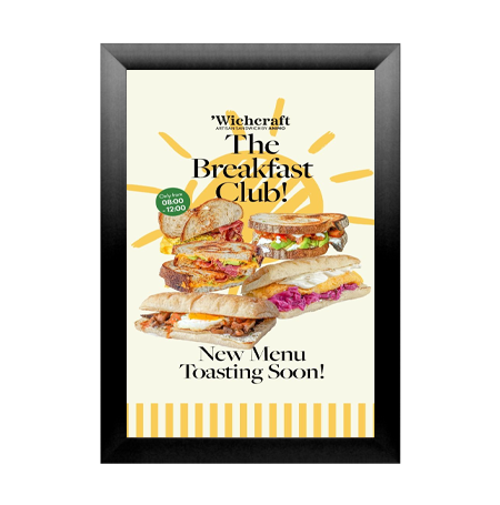 SwingSnap Poster Snap Frame 22x28 with Bold 2 1/2" Metal Profile for Mounted Graphics on 1/8", 3/16", and 1/4" Thick Rigid Boards