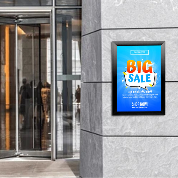 Extra Large 60x84 Poster Snap Frame with Bold Metal 2 1/2" Wide Edge Frame Profile | 4 Finishes