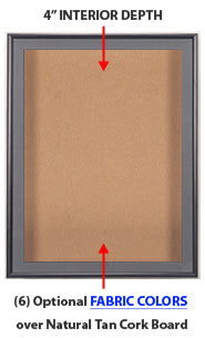 SwingFrame 45x93 Designer Wall Mount Metal Framed Large Cork Board Display Case 4 Inch Deep