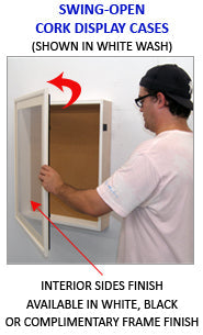 SwingFrame Wood Framed Shadow Box Display Case 3-inches Deep with Cork Board in 12 Sizes + Custom