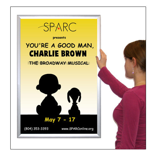 POSTER SNAP FRAMES 12x20 (SHOWN in SILVER) with 1 5/8" WIDE FRAME