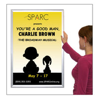 POSTER SNAP FRAMES 24x48 (SHOWN in SILVER) with 1 5/8" WIDE FRAME