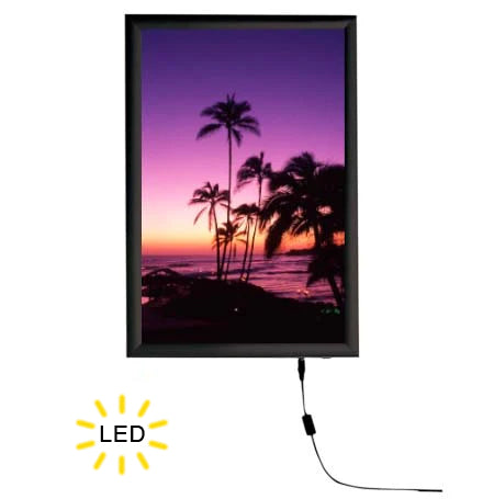 Slim LED 11x17 Light Box | Snap Open Frame with Black Finish