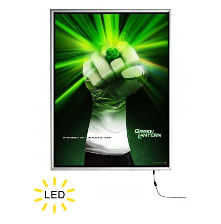 Slim LED 30x40 Light Box | Snap Open Frame | Silver Finish