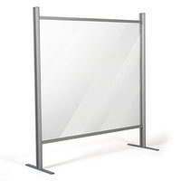 31.49" W x 39.37" H Adjustable Aluminum Frame Acrylic Countertop Sneeze Guard