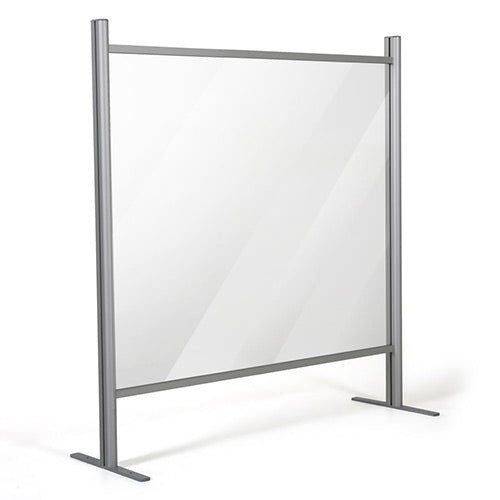 31.49" W x 39.37" H Adjustable Aluminum Frame Acrylic Countertop Sneeze Guard
