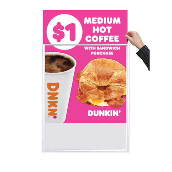 Beveled Aluminum Slide-In Frame 18x24, Top Load or Side Load Poster Frame and Sign Holder