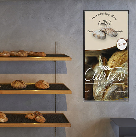 Extra Large 24x60 Frame, Beveled Slide-in Poster Frame | Fast Change Aluminum Sign Holder - Wall Mount