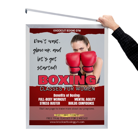 9x12 Frame Euro-Style, Quick Change Slide-in Metal Poster Frame & Sign Holder - Choose Top  aor Side Loading
