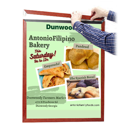 Quick Change Slide-in 11x14 Wood Frame Top Load, Side Load Poster Frame Sign Holder - in 10 Finishes