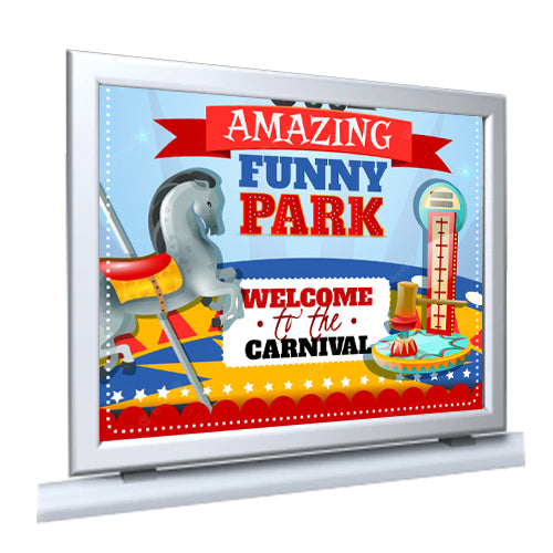 11x17 Magnetic Countertop Slide-In Sign Holder - Metal Display Frame in Portrait and Landscape - Attaches to Steel Surfaces