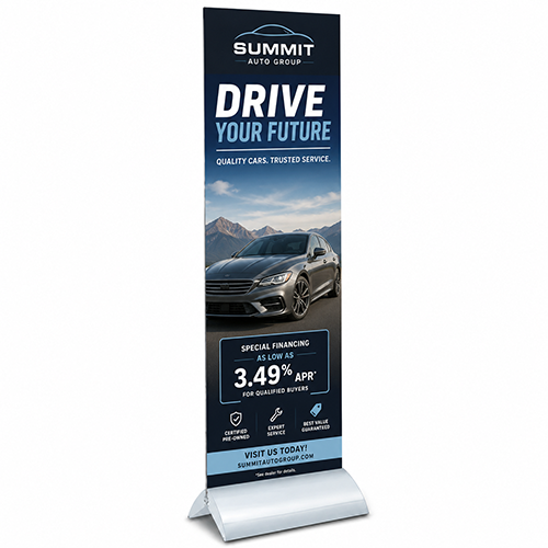 Curved Mount Floorstand Base for 36" Wide Rigid Poster Boards - Secure and Display One or Two-Sided Advertising, Promotions, and Events