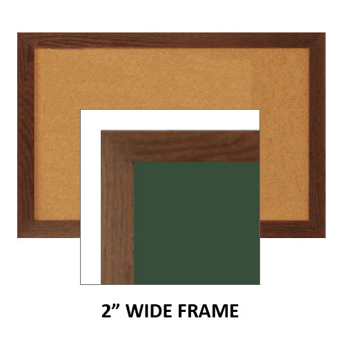 WIDE WOOD FRAME 12 x 12 BULLETIN BOARD (SHOWN IN LANDSCAPE)