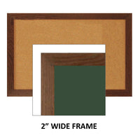 WIDE WOOD FRAME 12 x 60 BULLETIN BOARD (SHOWN IN LANDSCAPE)