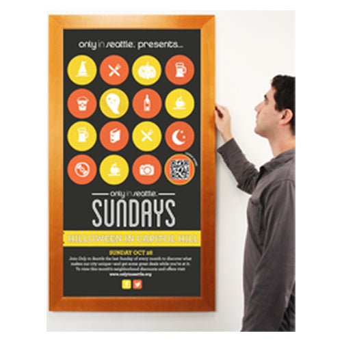 Wood Picture Poster Display Frames | Bold Wide Wood Profile