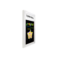 XL Outdoor Dry Erase Marker Board SwingCases with Header & LED Light (Magnetic Porcelain Steel Gloss Black Board )