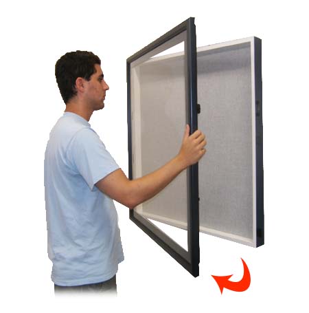 44x92 SwingFrame Designer Wood Framed Large Cork Board Display Case 8 Inch Deep