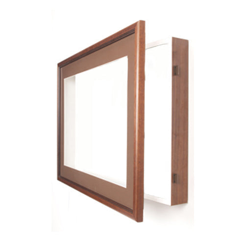 SwingFrame Designer Wall Wood Lighted Display Case 4" Deep