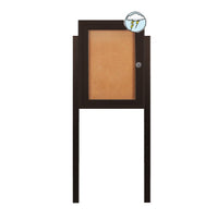 SwingCase Standing 13x19 Lighted Outdoor Bulletin Board Case w Posts (One Door)