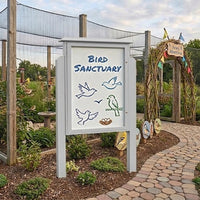 Outdoor Message Center 40" x 60" Magnetic White Dry Erase Board with Posts (Single Door) - Light Grey Finish