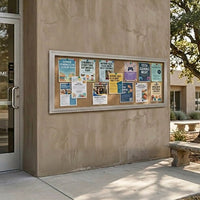 SwingCase 24x96 Extra Large Outdoor Enclosed Poster Cases (Single Door) - Satin Silver Finish