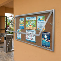 SwingCase 36x60 Extra Large Outdoor Enclosed Poster Cases with XL Single Door in 4 Metal Finishes - Satin Silver Finish
