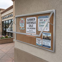 SwingCase 36x72 Extra Large Outdoor Enclosed Poster Case | XL Single Door Viewing | Metal Cabinet Bulletin Board Display Case - Satin Silver Finish