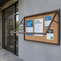 SwingCase 48x84 Extra Large Outdoor Enclosed Poster Cases (Single Door) - Powdercoat Bronze Finish