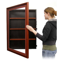 Designer Wood Shadow Box Swingframes with Wooden Shelves (4" Deep)