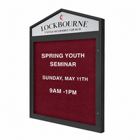 Cathedral Design Outdoor Letter Boards | Wall Mount and Free Standing Enclosed Black Vinyl Changeable Message Board in 4 Large Cabinet Sizes