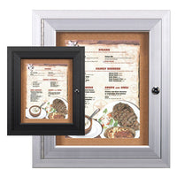 Enclosed Menu Cases | Display  8 1/2" x 11" Portrait Menus in 7 Metal Cabinet Sizes