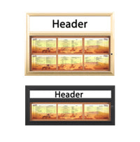 Indoor Enclosed Menu Cases with Header & Lights (8 1/2" x 14" Landscape Menus)