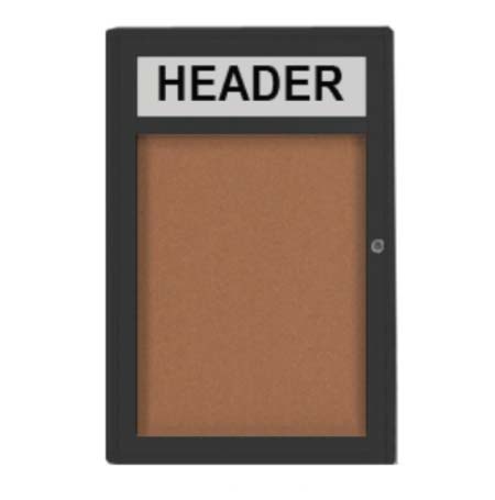 Indoor Enclosed Bulletin Boards 36 x 36 with Header (Radius Edge)
