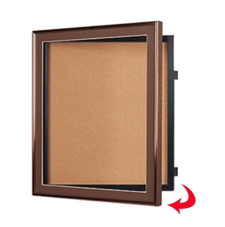 Designer Metal 24" x 24" Enclosed Bulletin Board SwingFrames