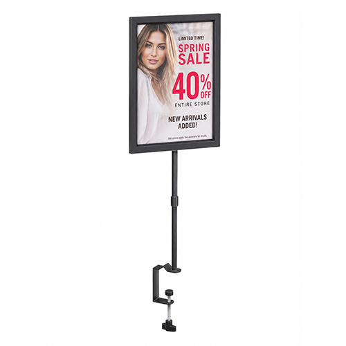 Countertop Clamp Frame 8 1/2 x 11 + Adjustable Height 11" to 18" | Portrait or Landscape Sign Frame Two-Sided