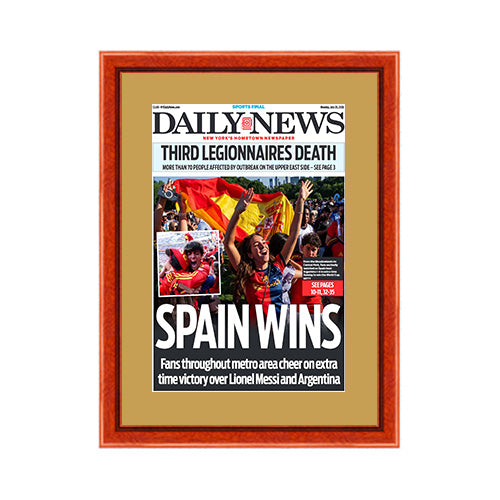 2026 World Cup Champions Newspaper Wood Display Frame