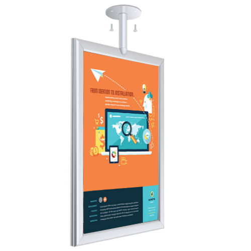 11" x 14" CEILING MOUNT POSTER DISPLAY SIGN - WITH FLANGE