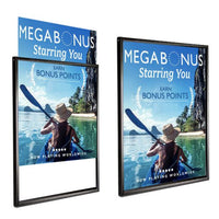 11x14 Deluxe Black Sign Holder Wall Poster Displays | Top Loading Frame Design