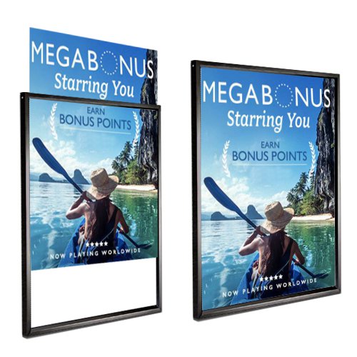 11x14 Deluxe Black Sign Holder Wall Poster Displays | Top Loading Frame Design
