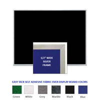METAL FRAMED 12x24 EASY TACK FABRIC BULLETIN BOARD (SHOWN IN LANDSCAPE ORIENTATION)