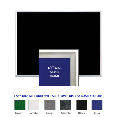 METAL FRAMED 12x24 EASY TACK FABRIC BULLETIN BOARD (SHOWN IN LANDSCAPE ORIENTATION)