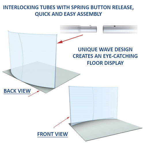 144" Wide Extra Large Curved Banner Stands (8' High x 42" Deep)