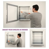 6" DEEP SHADOWBOX DISPLAY CASE 16x20 WITH ADJUSTABLE GLASS SHELVES