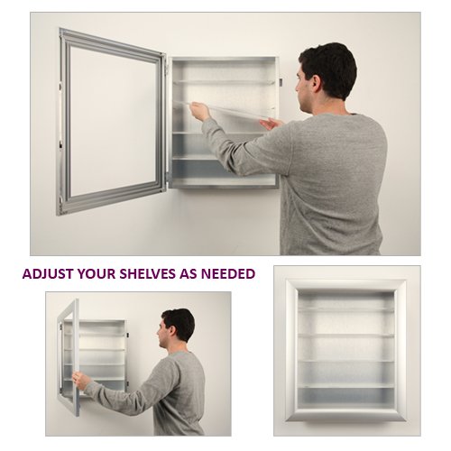 6" DEEP SHADOWBOX DISPLAY CASE 16x20 WITH ADJUSTABLE GLASS SHELVES