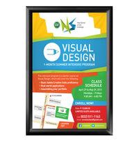 Window Display 11x17 Snap Frame Poster Sign Holder | Two-Sided Black Metal Frame Finish