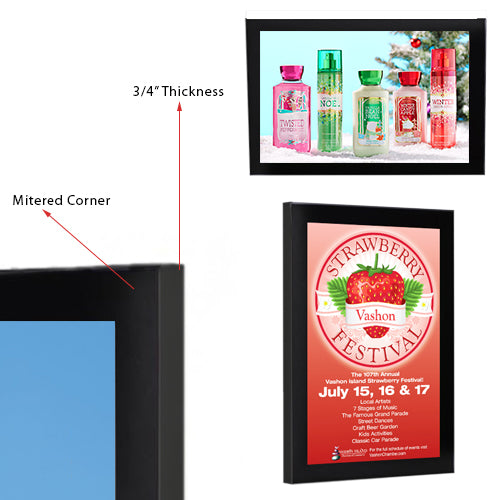 22 x 28 LED Light Box with Magnetized Acrylic Face can Mount in Portrait or Landscape Position.