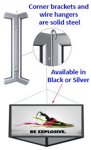 24 x 42 x 42 Lightweight Aluminum Ceiling Displays - Triangular